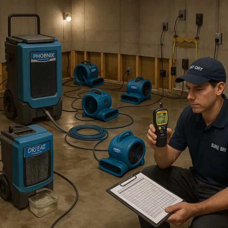 Structural Drying and Dehumidification process in Palos Hills, IL